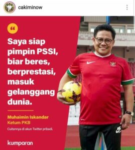 H.Febby Dt Bangso Dorong Muhaimin Iskandar Duduk di Kursi Ketua Umum PSSI