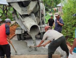 Bersinergi dengan Masyarakat, Semen Padang Betonisasi Jalan Timbulun Batu Gadang