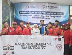 Tiba di Cianjur, TRC Semen Padang Berkoordinasi dengan BUMN Peduli