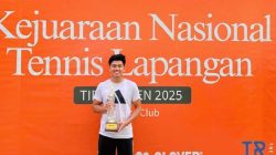 KEJURNAS TIDAR OPEN 2025: Berpasangan dengan Petenis Jatim M Al Furqan, Petenis Sumbar Mazza Hadaduzzikra Meraih Juara Ganda