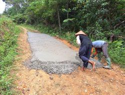 Semen Padang Bantu Betonisasi Jalan Gaduik Ketek Koto Baru, Puluhan Peladang Gelar Syukuran